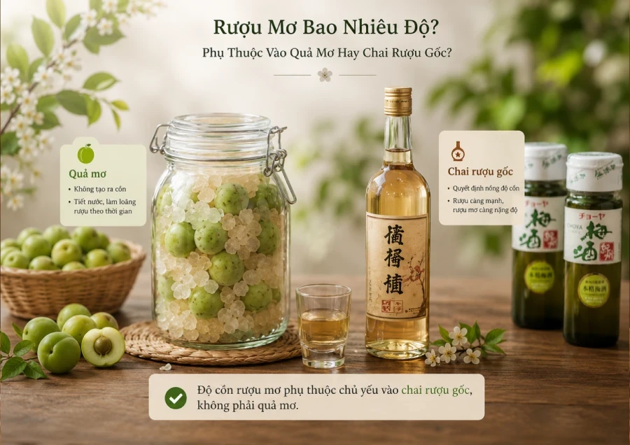 Rượu Mơ Bao Nhiêu Độ Phụ Thuộc Vào Quả Mơ Hay Chai Rượu Gốc?