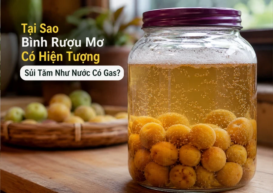 Tại Sao Bình Rượu Mơ Có Hiện Tượng Sủi Tăm Như Nước Có Gas?