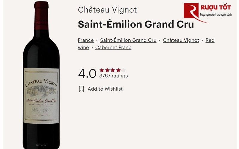 ảnh đánh giá thật về rượu vang Chateau Vignot Saint Emilion Grand Cru