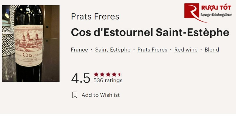 ảnh đánh giá Vang Pháp Cos d'Estournel Saint Estephe