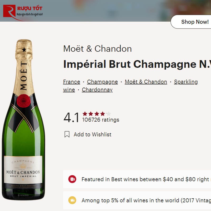 danh gia that cua nguoi dung ve ruou champagne moet & chandon brut imperial