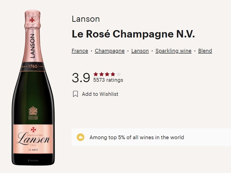 Rượu Champagne Lanson Rose Label Brut