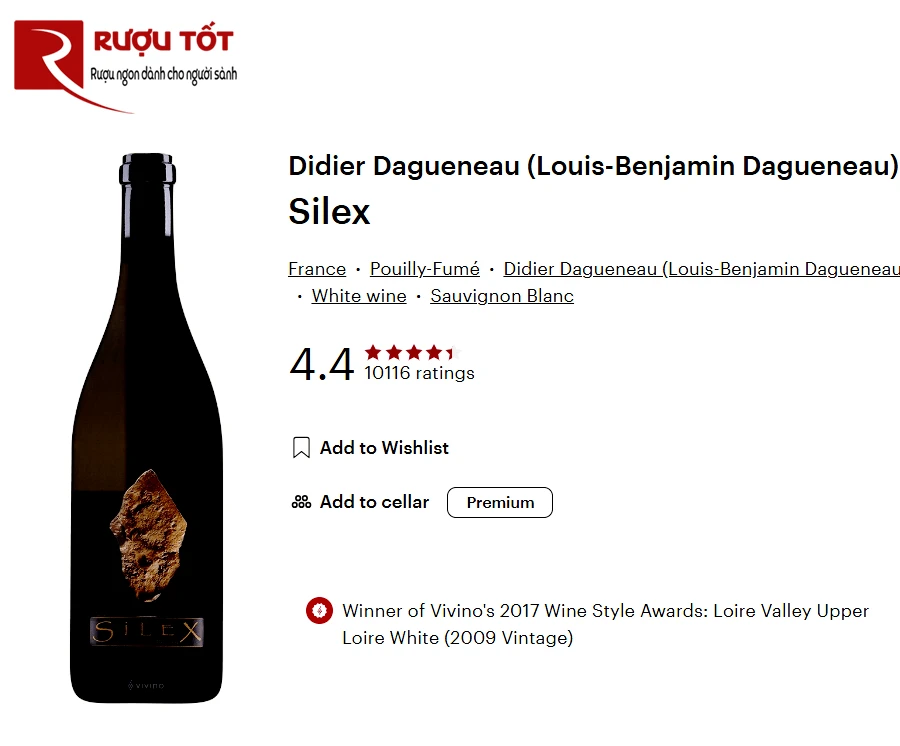 Rượu Domaine Didier Dagueneau Silex Vin de France