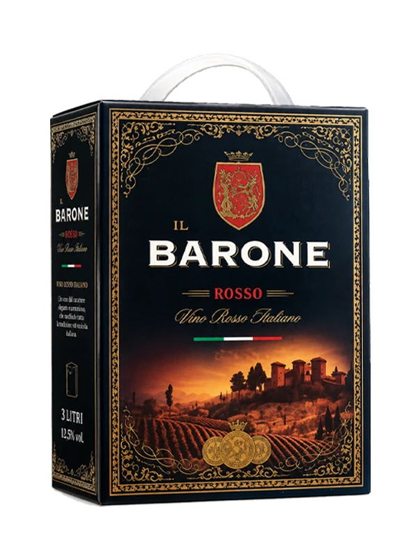 Vang bịch ngọt Ý iL Barone Rosso 3 Lít