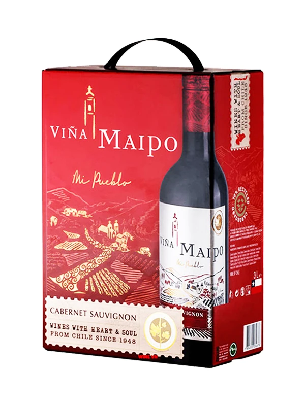 Rượu Vina Maipo Mi Pueblo (Red - White) 3L Chile