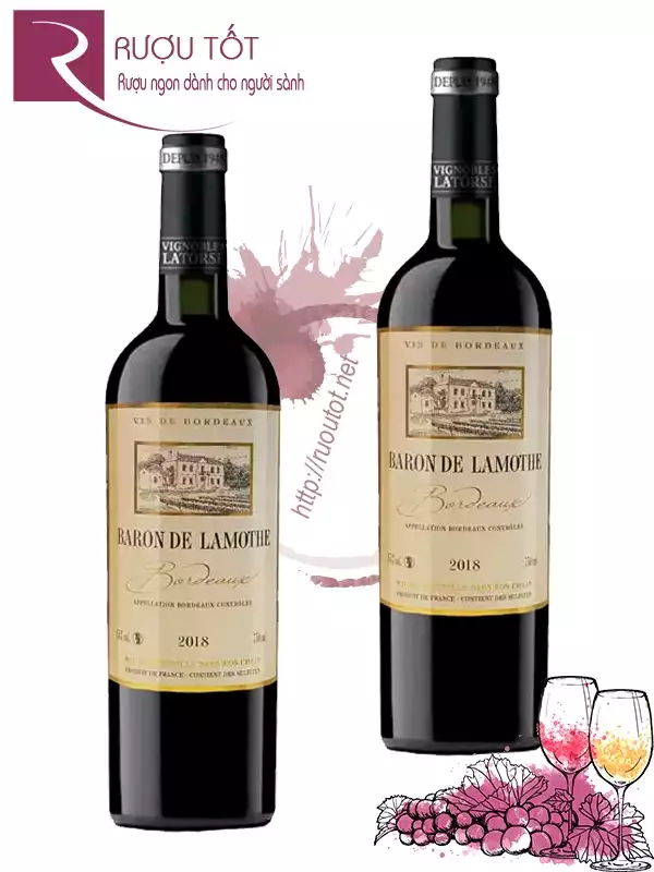 Rượu vang Baron de Lamothe Bordeaux AOP