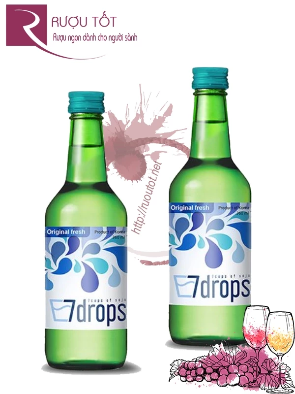 Rượu 7 Drops Soju 360ml Thùng 20 chai