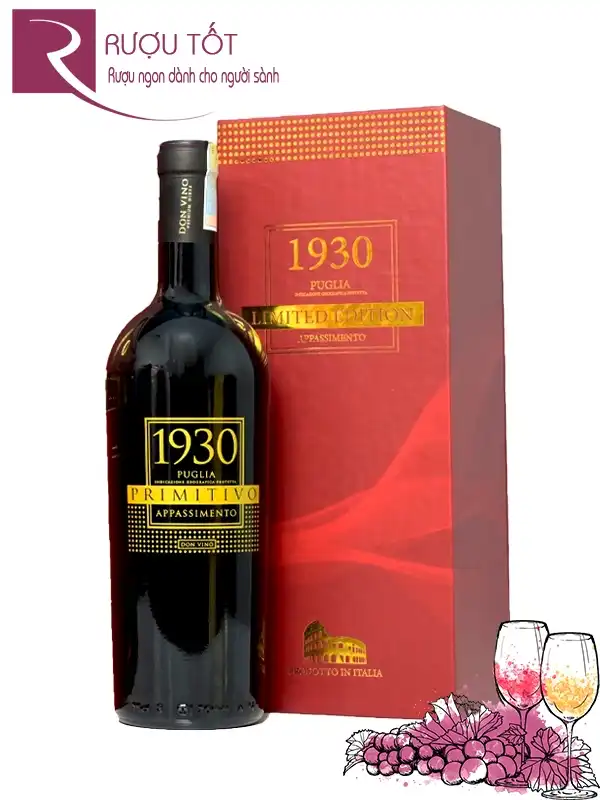 Hộp quà Tết rượu vang 1930 Primitivo Appassimento