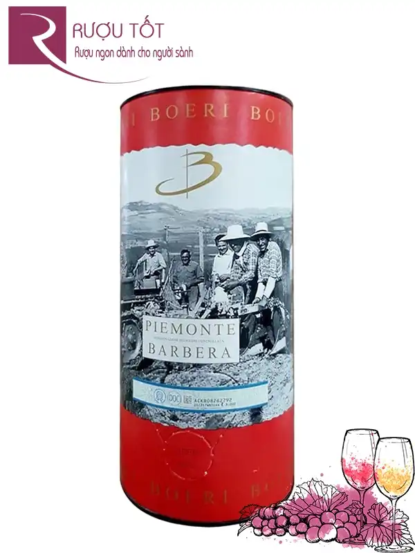 Vang Ý Boeri Piemonte Barbera bịch 3L Cao cấp