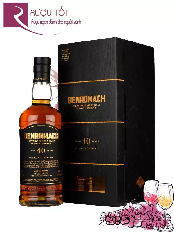 Rượu Whisky Benromach 40 Years Old 57,6%