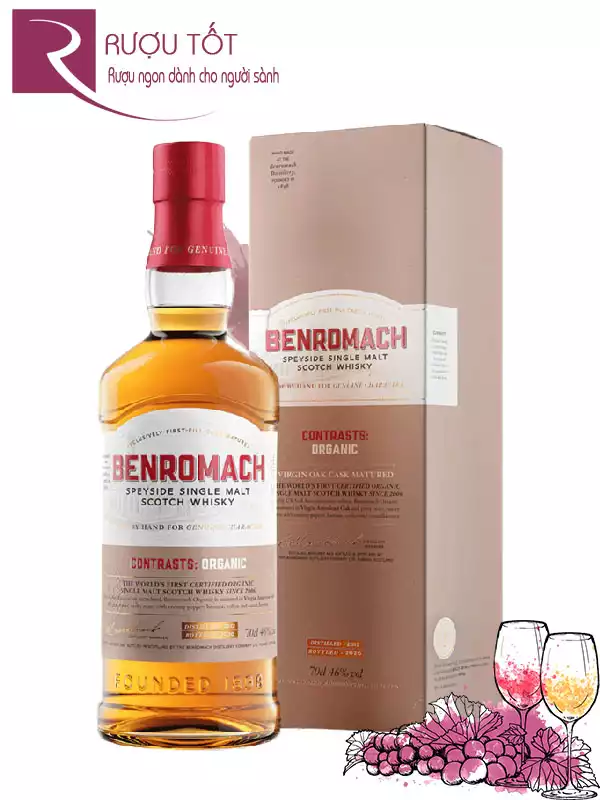 Rượu Whisky Benromach Contrasts Organic 46%