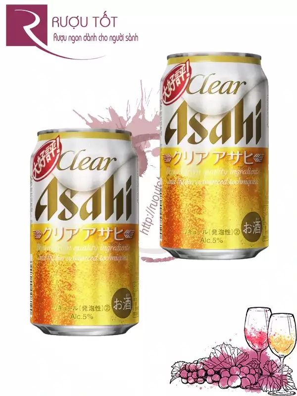 Bia Asahi vàng 350ml 5% Nhật Bản