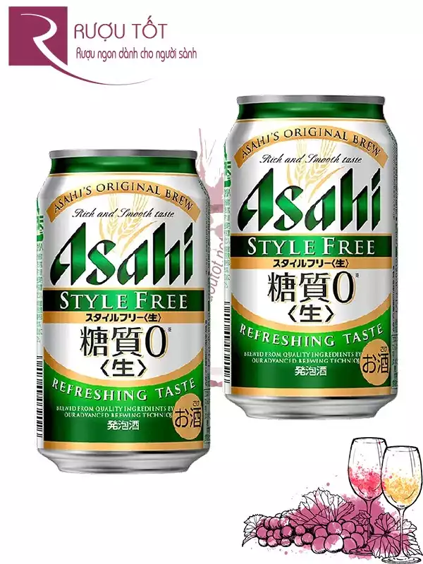 Bia Asahi xanh Style Free 350ml 4%