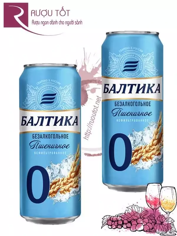 Bia Baltika 0 độ lúa mì lon 450ml