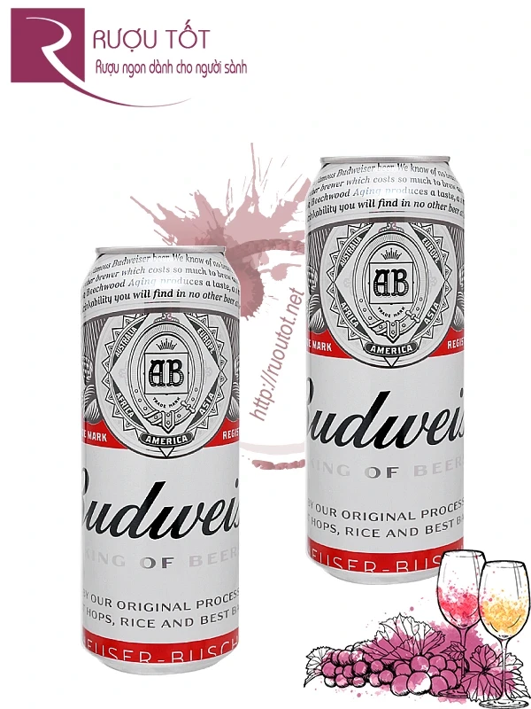 Bia Budweiser 5% Mỹ - Lon cao 500ml