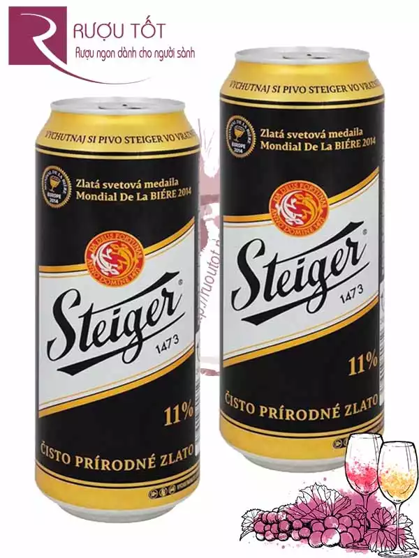 Bia đen Steiger 11° lon 500ml 4,5 %