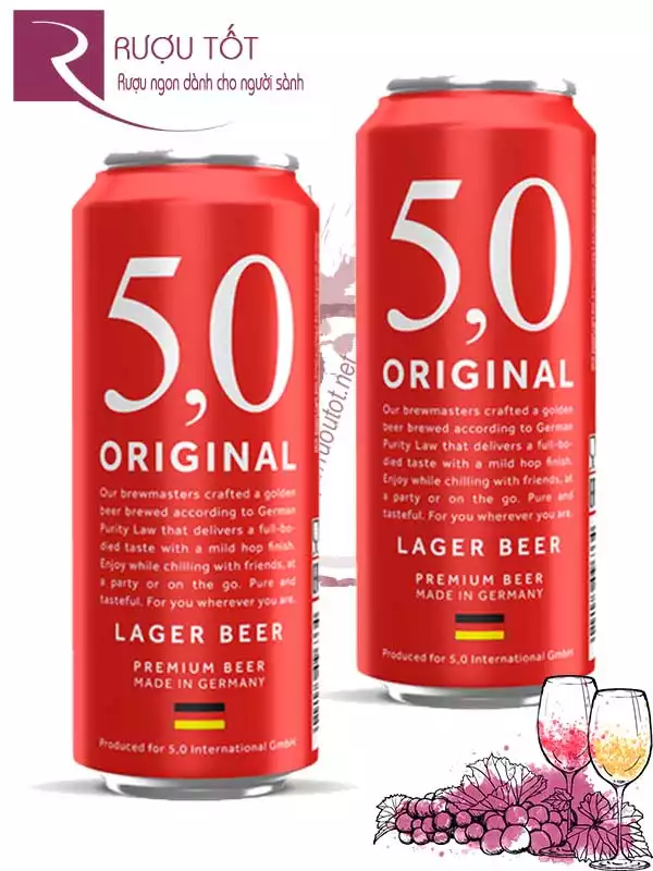 Bia Đức 5.0 Original Lager 500ml nhập khẩu