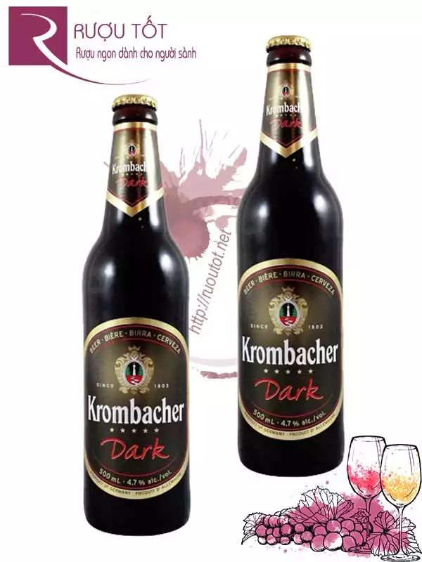 Krombacher Dark 4,7% 500ml nhập khẩu Đức