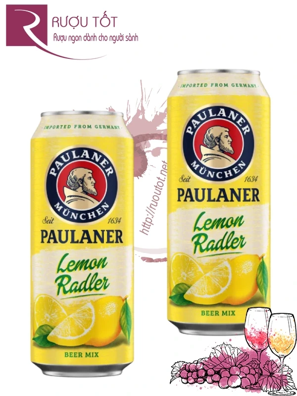 Bia lon Paulaner Lemon 500ml 2,5% Đức