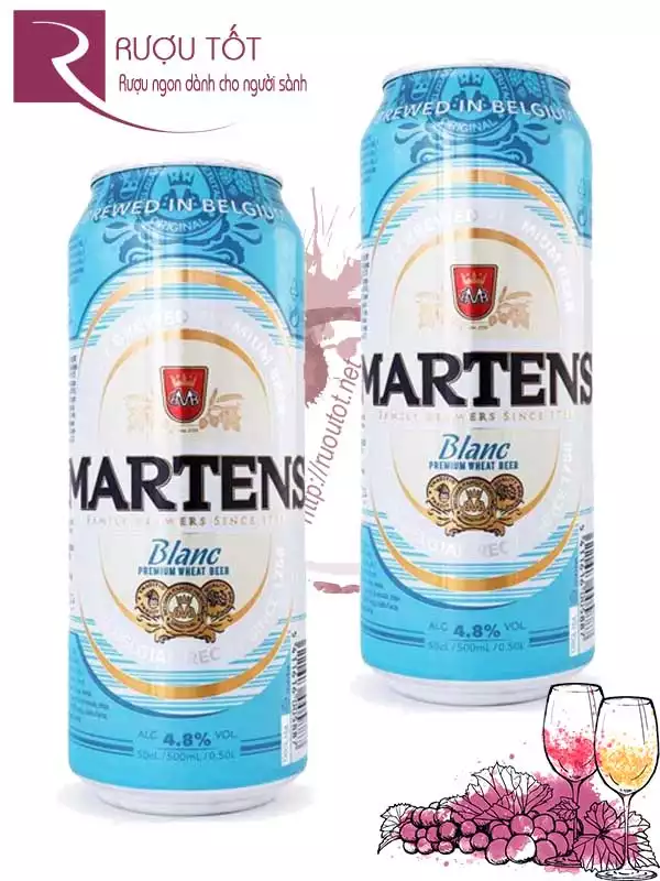 Bia Martens Blanc 4,8% - Thùng 24 lon 500ml