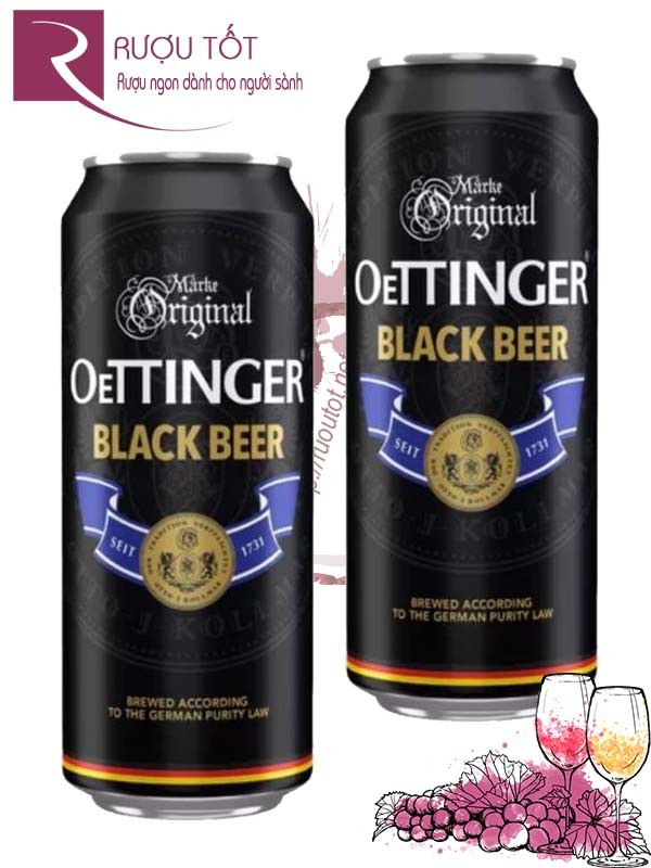 Bia Oettinger đen 4,9% 500ml nhập khẩu Đức