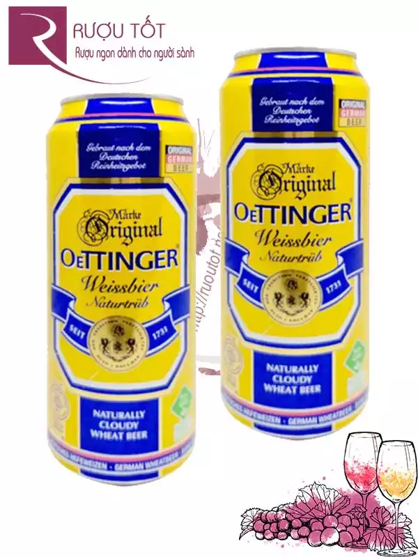 Bia Oettinger vàng 4,9% 500ml nhập khẩu Đức