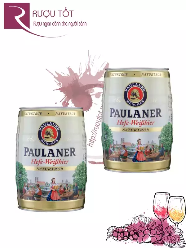 Bia Paulaner 5 lít Hefe Weissbier 5.5% nhập khẩu Đức