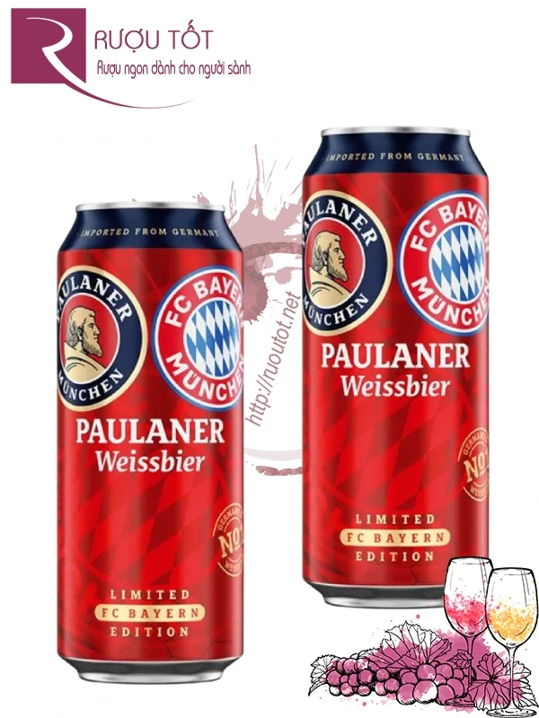 Bia Paulaner Limited Weissbier Bayern Munich lon 500ml 5,5%