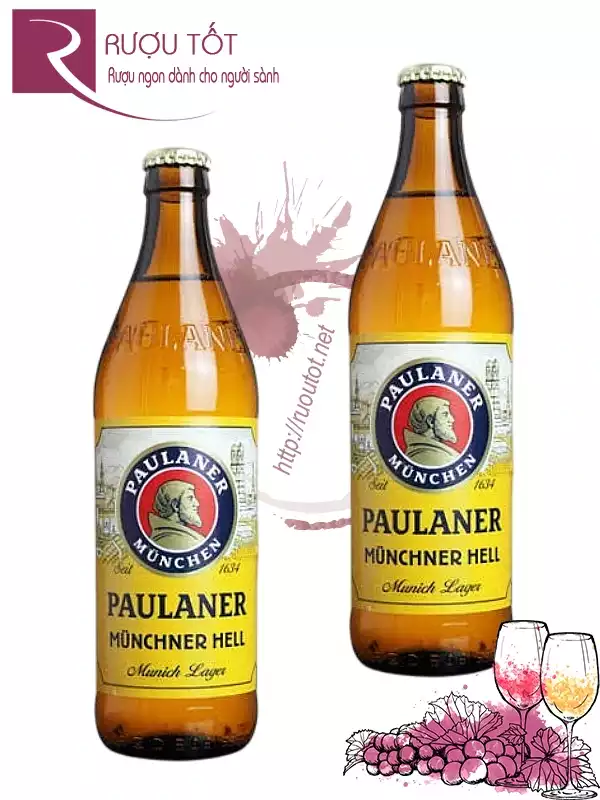 Bia Paulaner Munchner Hell chai 500ml 4,9% chính hãng Đức