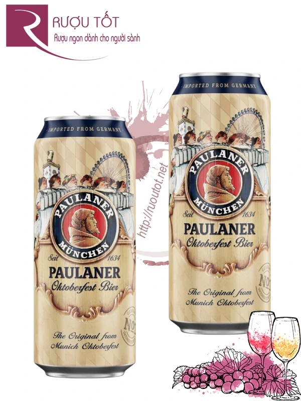 Bia Paulaner Oktoberfest lon 500ml 6% chính hãng Đức