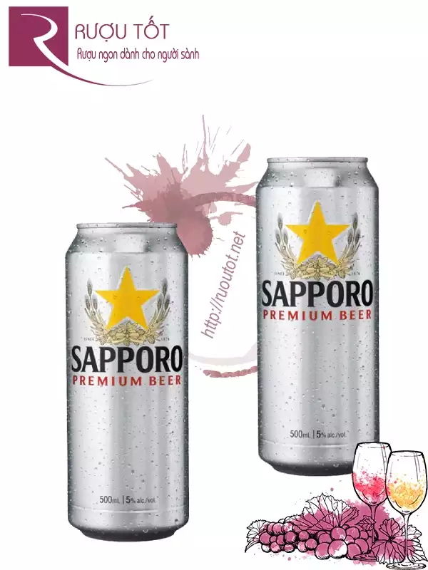 Bia Sapporo 500ml Chính Hãng