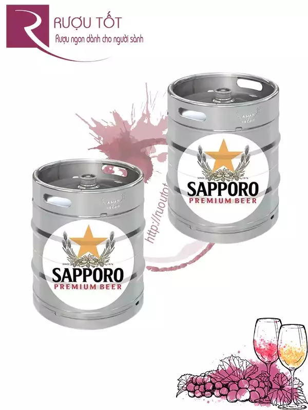 Bia Sapporo tươi bom 20 lít 5% Premium Draught