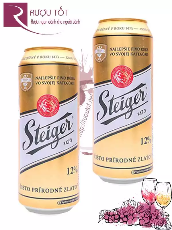 Bia Steiger vàng 5% 500ml nhập khẩu Tiệp
