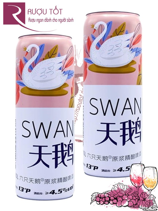 Bia Thiên nga Trung Quốc Swan hồng bom 10 lít 4,5%