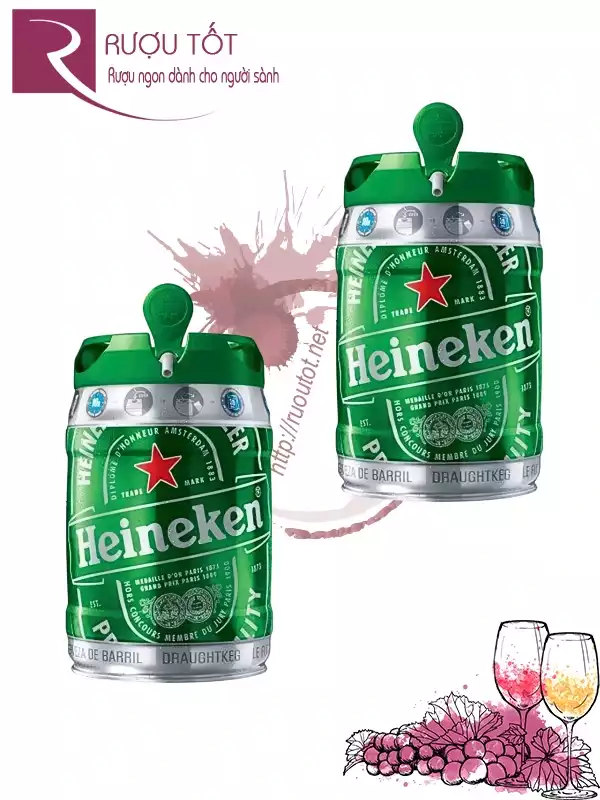 Bia tươi Heineken 5L Hà Lan