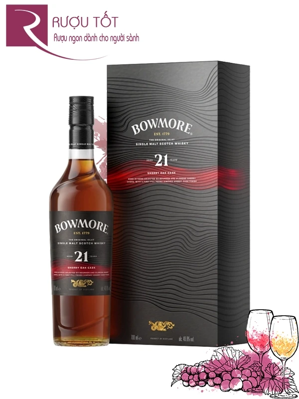 Rượu Bowmore 21 năm Sherry Oak
