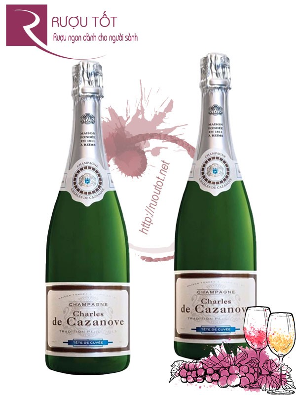 Rượu Champagne Charles de Cazanove Brut Tete de Cuvee