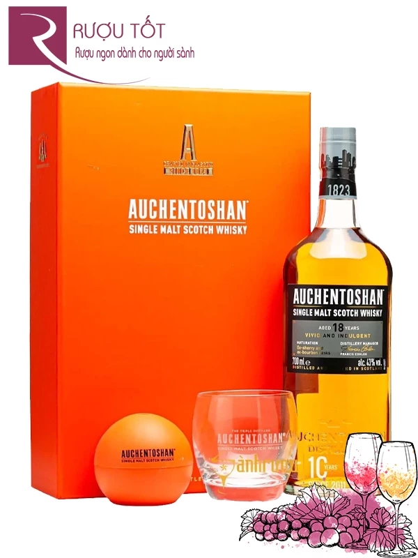 Rượu Auchentoshan 18 Hộp quà Tết 2025