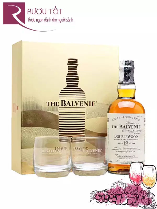 Rượu The Balvenie 12 Double Wood Hộp quà Tết 2025