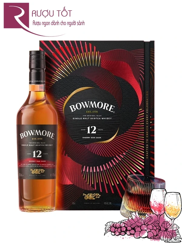 Rượu Bowmore 12 Hộp quà Tết 2026