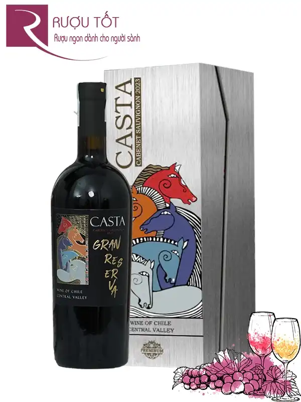 Hộp quà rượu vang Casta Đen Tết Bính Ngọ 2026
