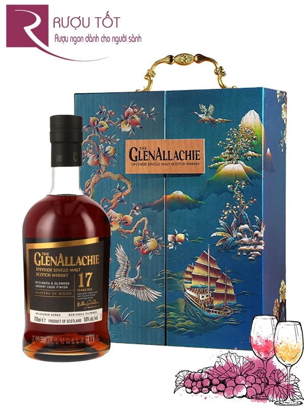 Rượu Glenallachie 17 bản hộp quà kèm 2 ly