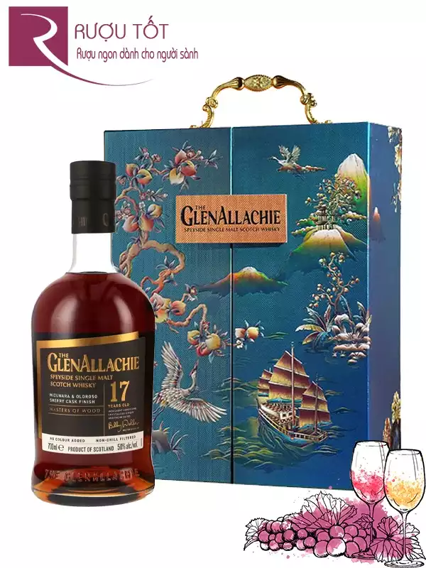 Rượu Glenallachie 17 bản hộp quà kèm 2 ly
