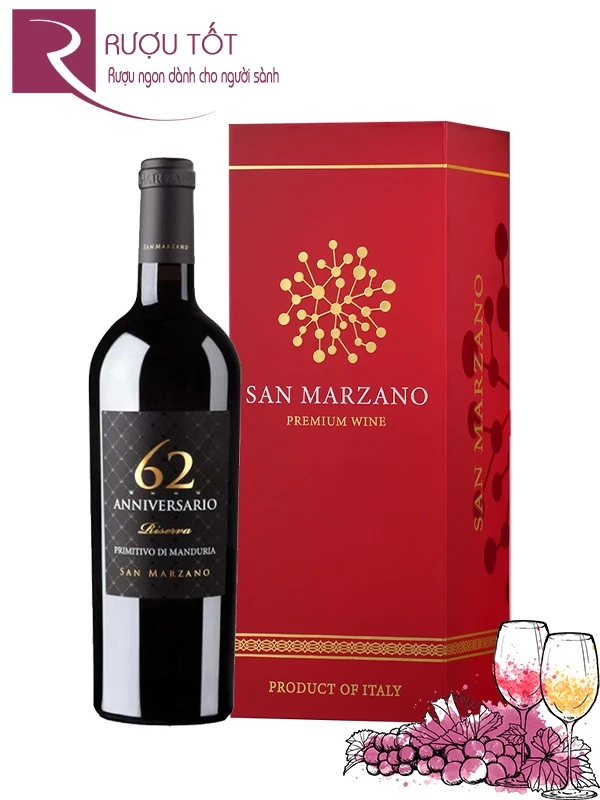 Hộp quà rượu vang 62 Anniversario mẫu mới nhất 2026