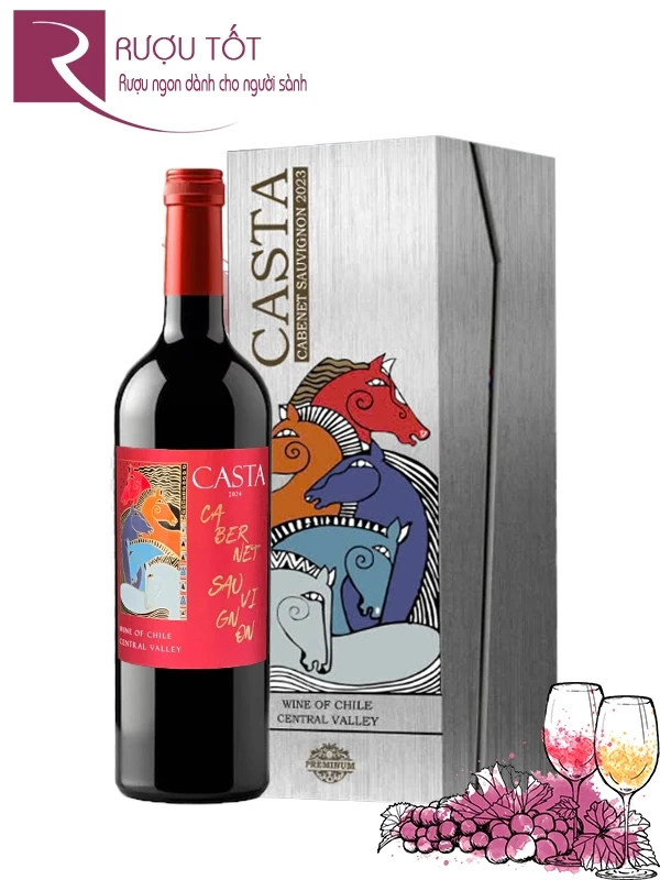 Hộp quà rượu vang Casta Đỏ Tết Bính Ngọ 2026