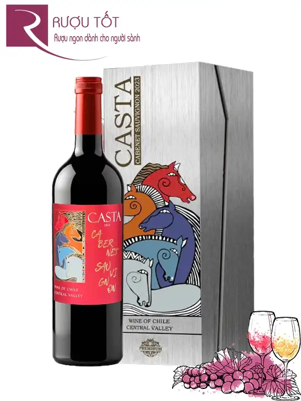 Hộp quà rượu vang Casta Đỏ Tết Bính Ngọ 2026