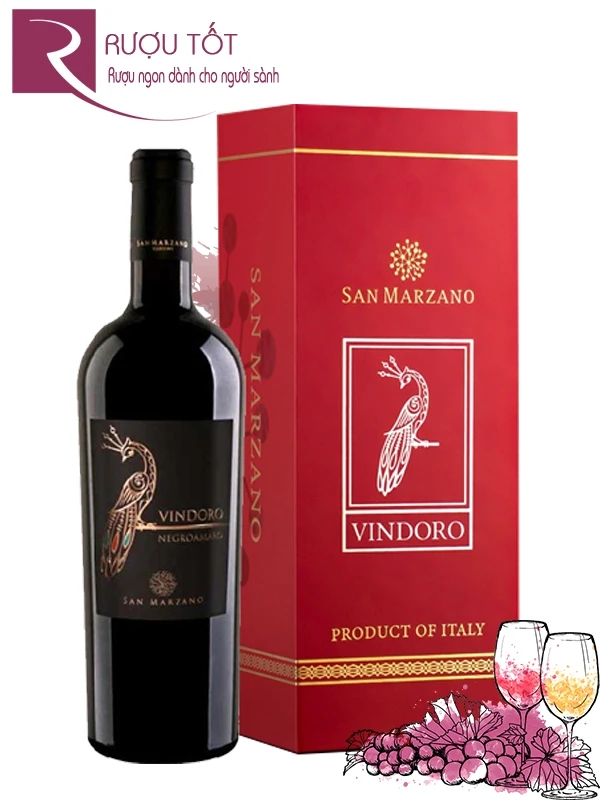 Hộp quà rượu vang Vindoro - Con công sang trọng