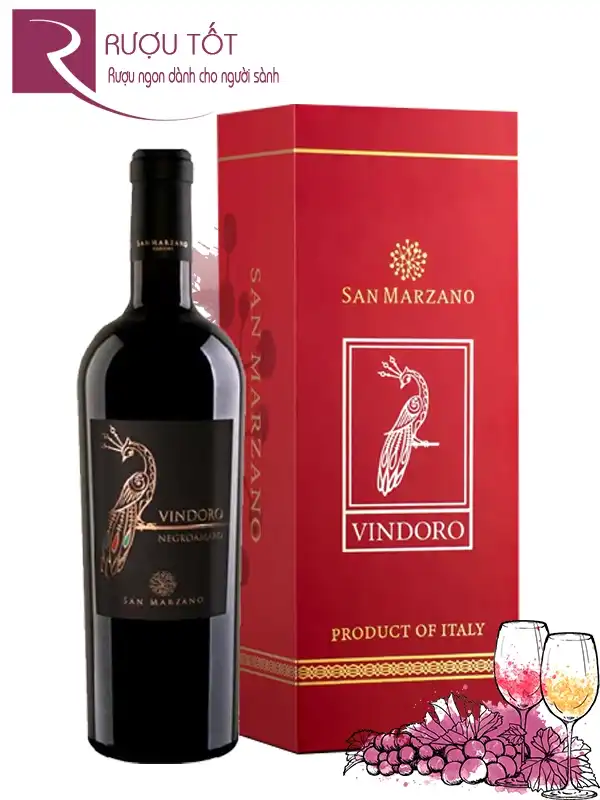 Hộp quà rượu vang Vindoro - Con công sang trọng