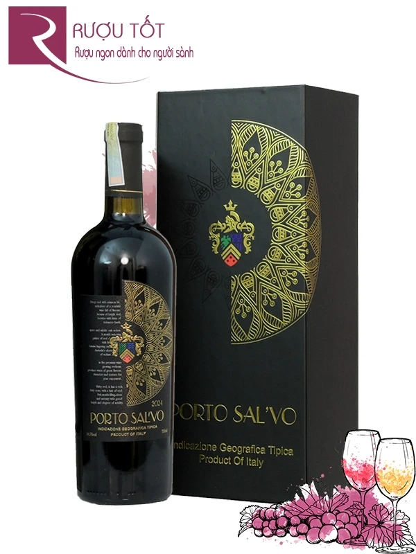 Hộp quà rượu vang Porto Sal'vo 14,5% Tết 2026