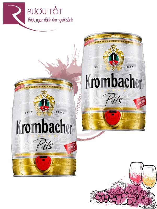 Krombacher Pils 5l 4,8% nhập khẩu Đức